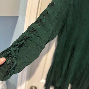 EUC HOLY CLOTHING XL/1XL HANDKERCHIEF HEM LACE UP ARM TUNIC TOP